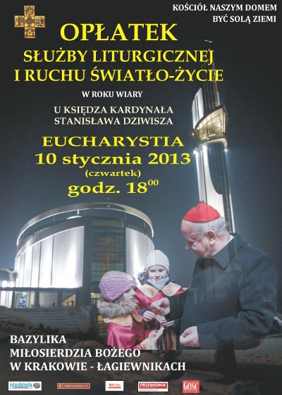 Plakat spotkania opłatkowego z ks. kard. Stanisławem Dziwiszem